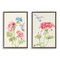 Stupell Industries Pink Geranium Hummingbirds 2 pc Framed Floater Canvas Wall Art Set Design by Patricia Pinto